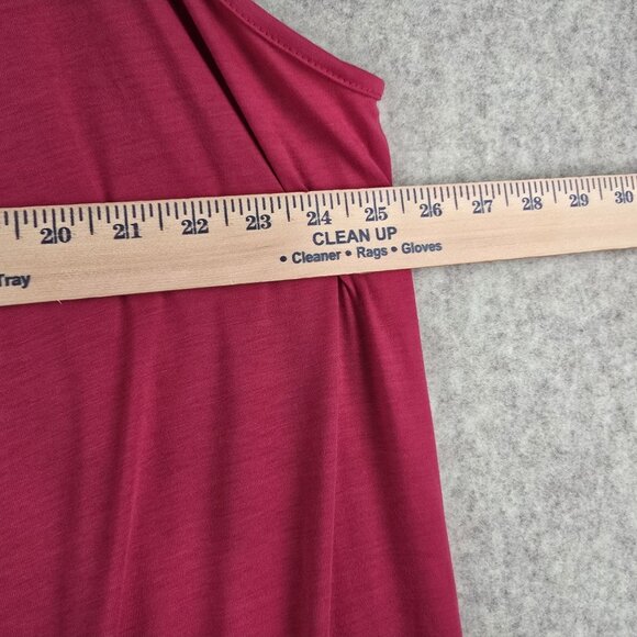 Women’s Sleeveless Wide-Leg Romper Jumpsuit Raspberry Red Relaxed Fit Rayon - Picture 4 of 6